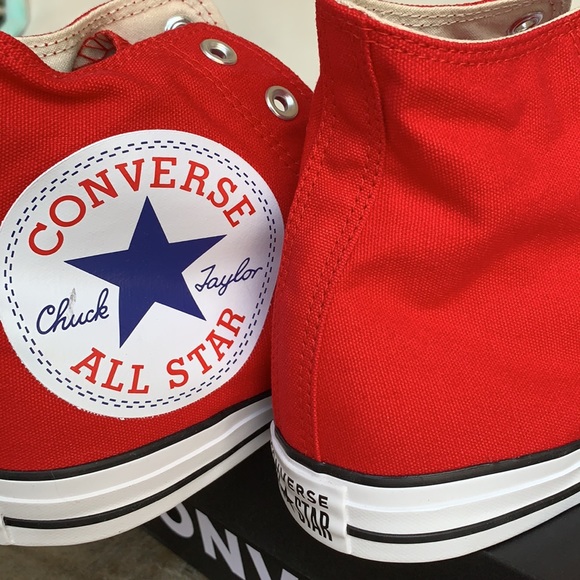 CONVERSE CTAS HI ENAMEL RED/WHITE/BLACK MENS - Picture 12 of 15